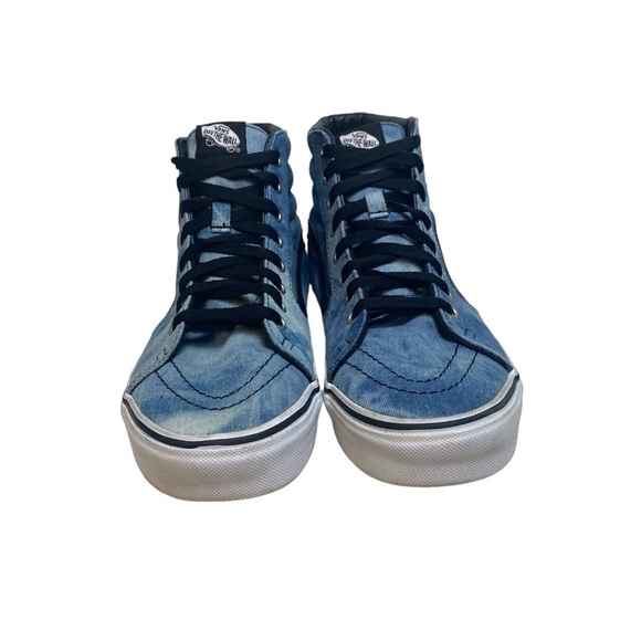 Vans Shoes Skateboarding Sk8 Hi Denim Acid Wash Patches Mens 8.5 Womens 10 Blue - Picture 8 of 13